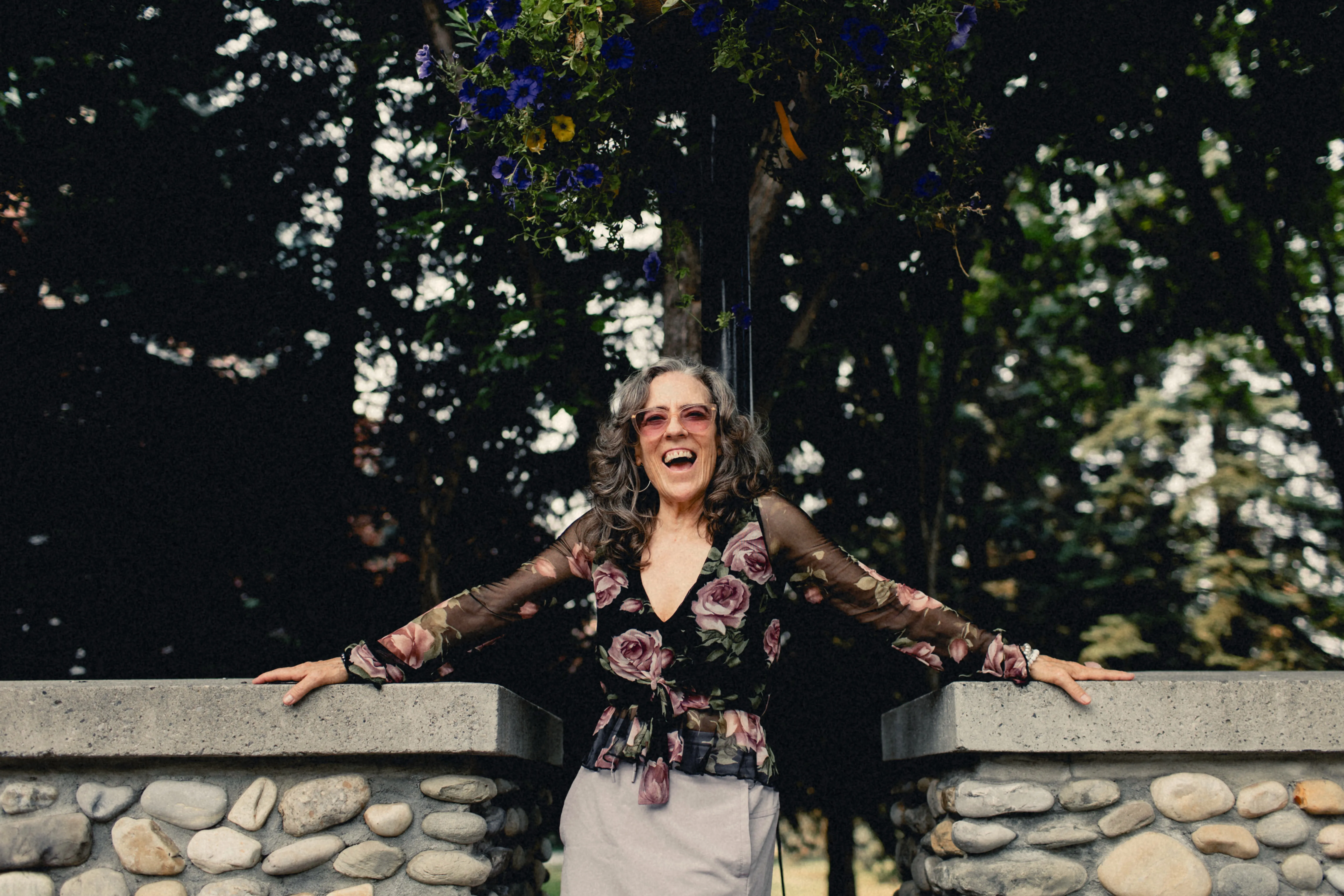 Heidi laughing outdoors